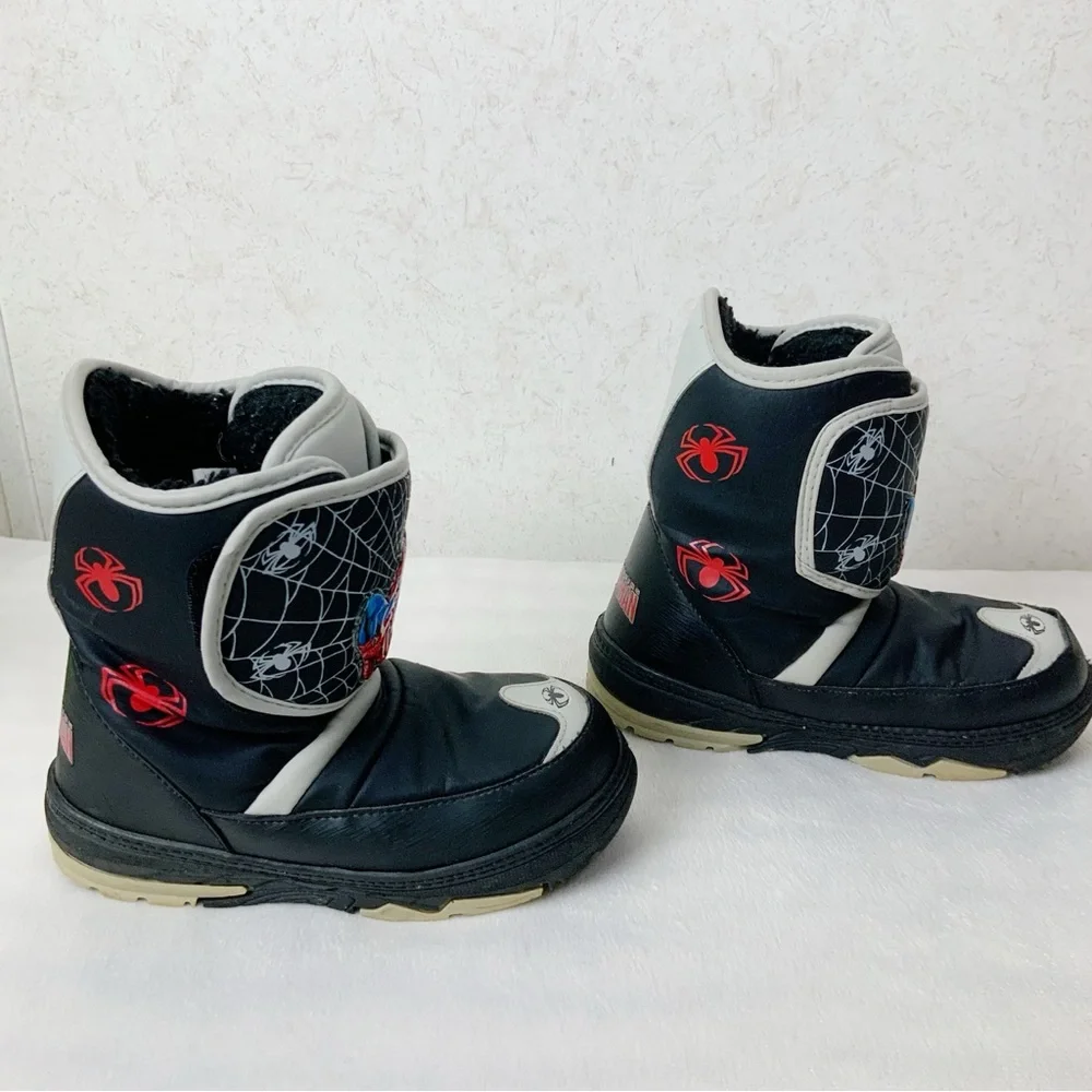 Marvel The Amazing Spider-Man Boys Size 3 Winter Snow Boots Rare 2000s Superhero
